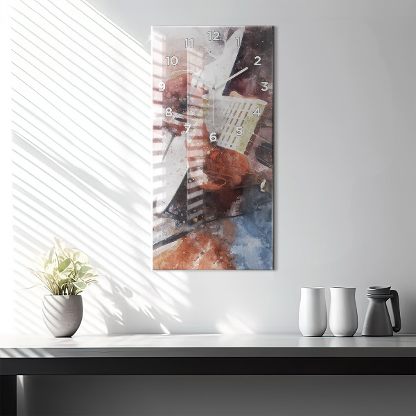 Horloge rectangulaire verticale Visualisation de guitare