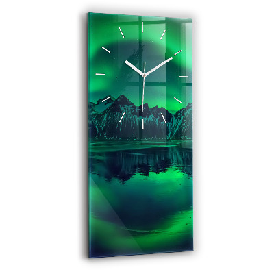 Horloge rectangulaire verticale Aurores boréales
