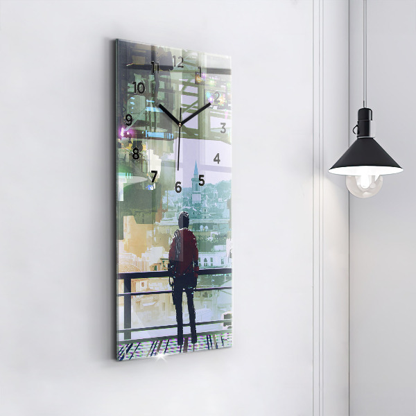 Horloge rectangulaire verticale Cyberpunk