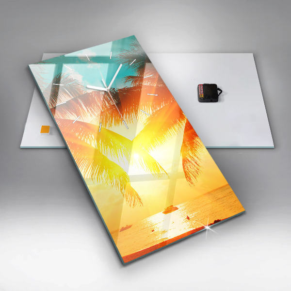 Horloge rectangulaire verticale Vacances Détente Été