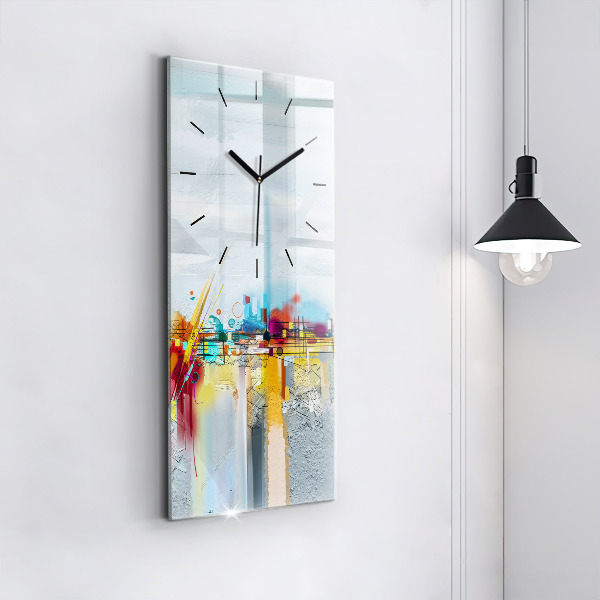 Horloge rectangulaire verticale 'Paysage abstrait à l''huile'