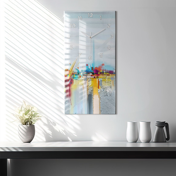 Horloge rectangulaire verticale 'Paysage abstrait à l''huile'