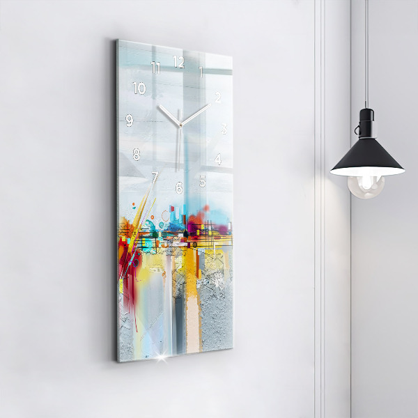 Horloge rectangulaire verticale 'Paysage abstrait à l''huile'