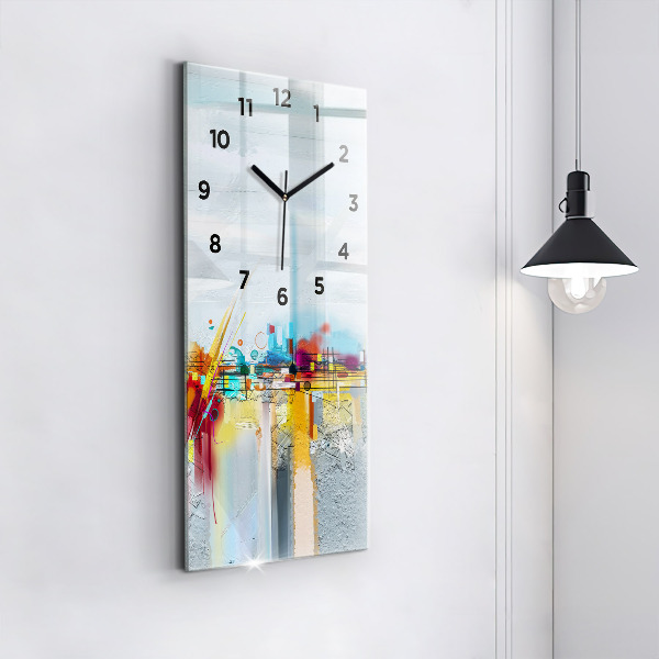 Horloge rectangulaire verticale 'Paysage abstrait à l''huile'