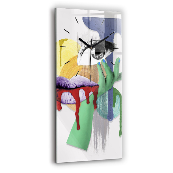 Horloge rectangulaire verticale Collage surréaliste