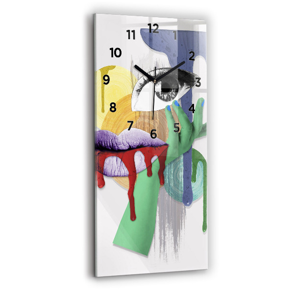 Horloge rectangulaire verticale Collage surréaliste