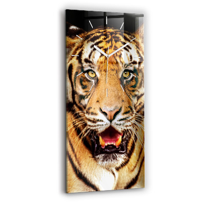 Horloge rectangulaire verticale Tigre - regard sauvage