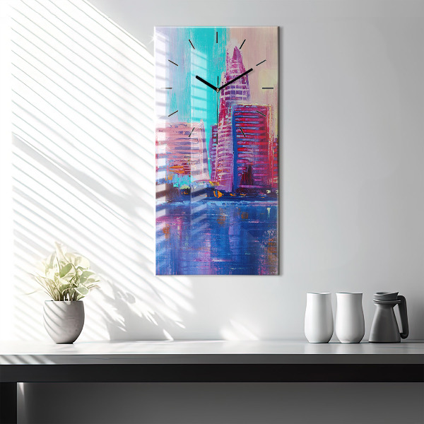 Horloge rectangulaire verticale Abstraction de gratte-ciel