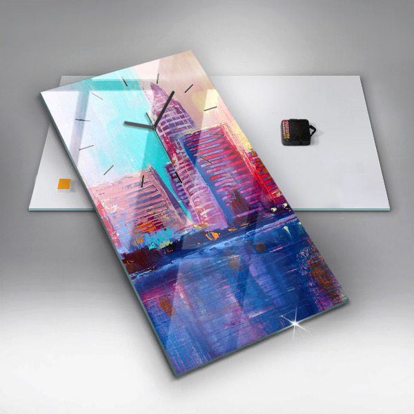 Horloge rectangulaire verticale Abstraction de gratte-ciel