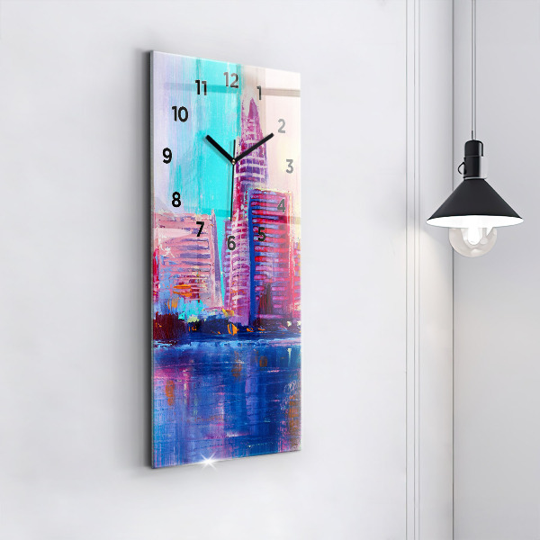 Horloge rectangulaire verticale Abstraction de gratte-ciel