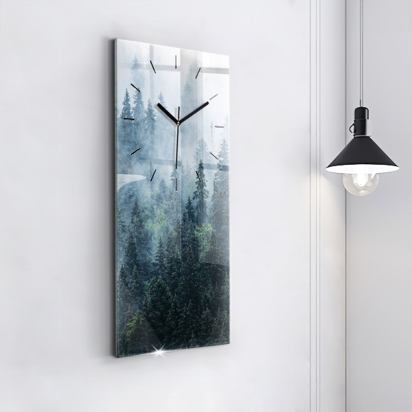 Horloge murale verticale Paysage de montagne brumeux