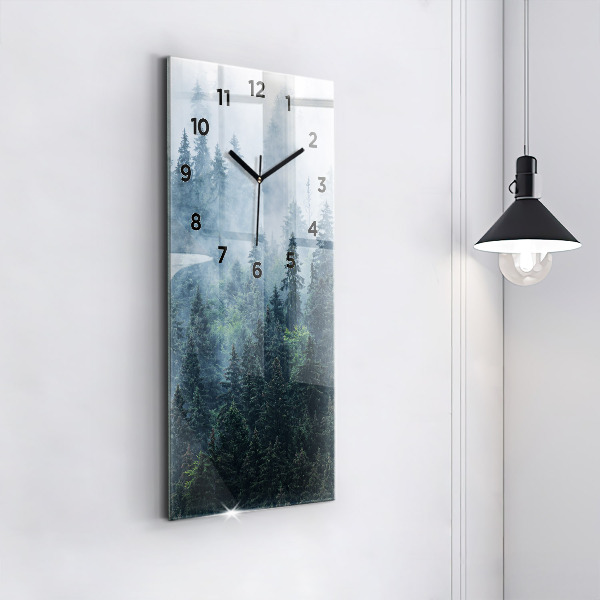 Horloge murale verticale Paysage de montagne brumeux