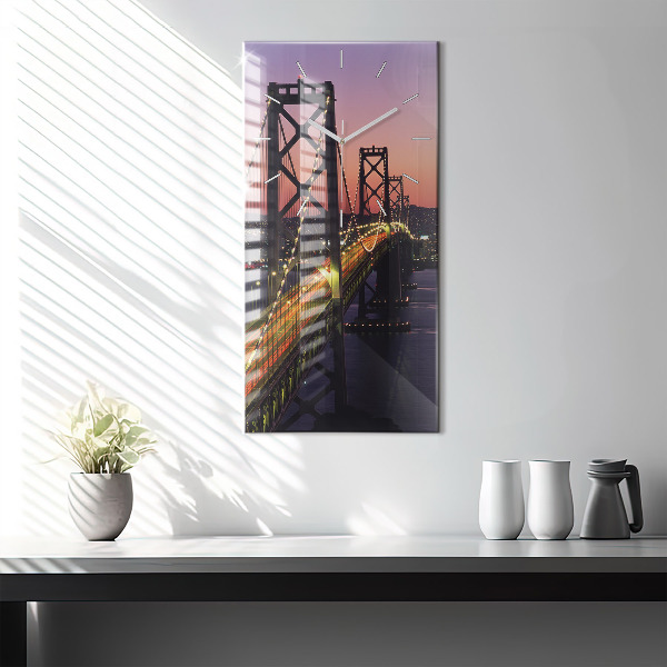 Horloge rectangulaire verticale Coucher de soleil aux États-Unis