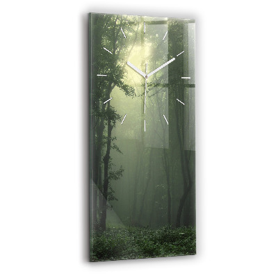 Horloge rectangulaire verticale Forêt brumeuse le matin