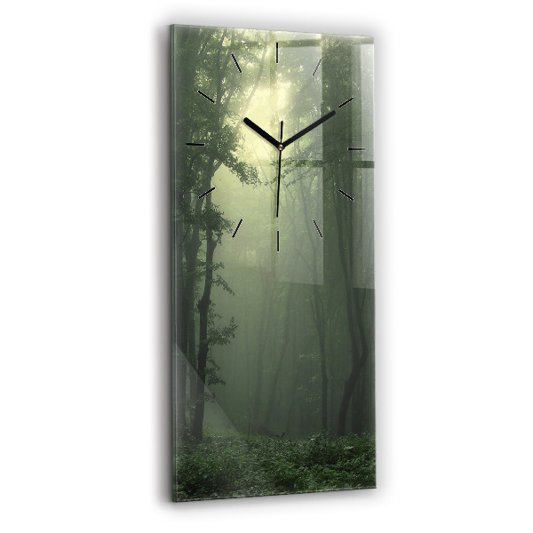 Horloge rectangulaire verticale Forêt brumeuse le matin