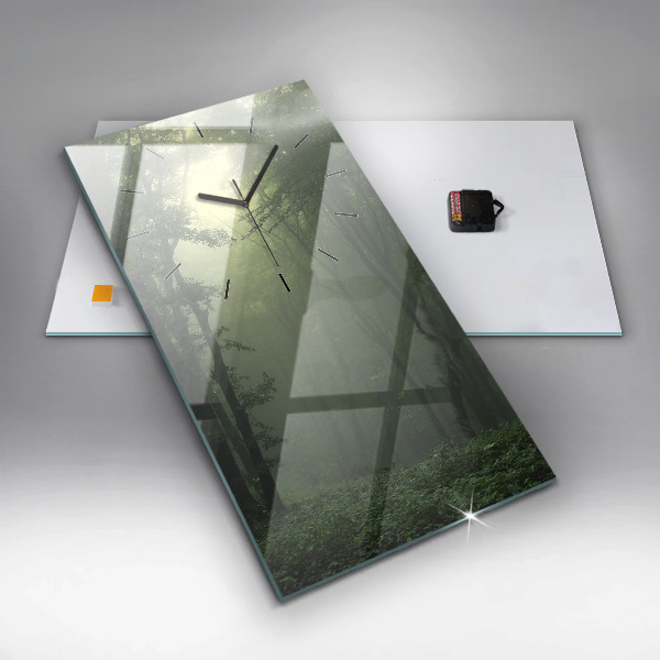 Horloge rectangulaire verticale Forêt brumeuse le matin