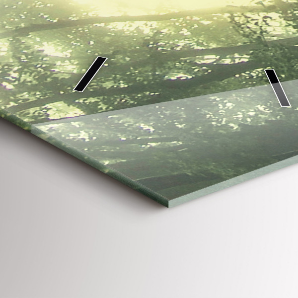 Horloge rectangulaire verticale Forêt brumeuse le matin