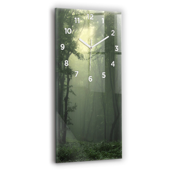 Horloge rectangulaire verticale Forêt brumeuse le matin