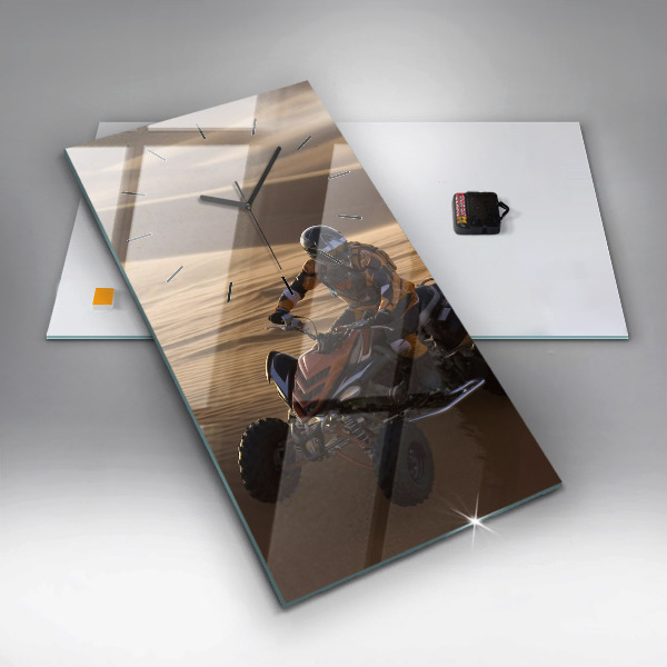 Horloge rectangulaire verticale Quad dans le désert