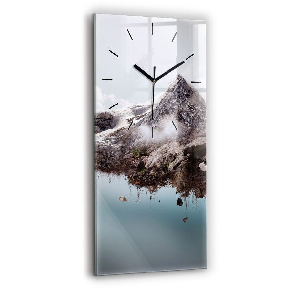 Horloge rectangulaire verticale 'L''île volante et la cascade'