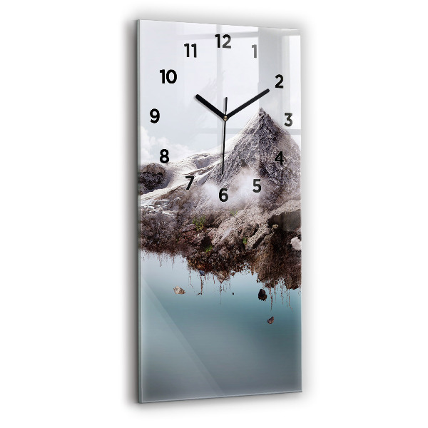 Horloge rectangulaire verticale 'L''île volante et la cascade'