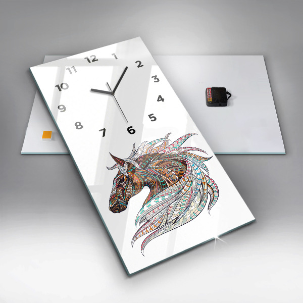 Horloge murale verticale Illustration de cheval
