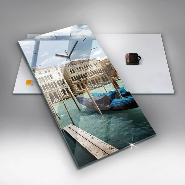 Horloge rectangulaire verticale Gondoles Venise Italie
