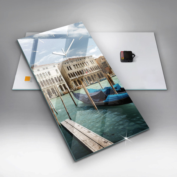 Horloge rectangulaire verticale Gondoles Venise Italie