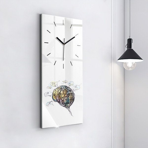 Horloge rectangulaire verticale Représentation artistique du cerveau