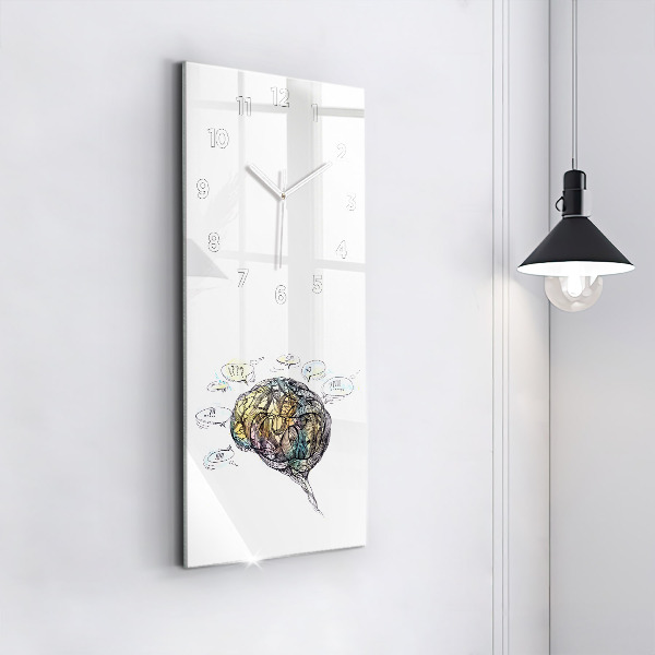 Horloge rectangulaire verticale Représentation artistique du cerveau