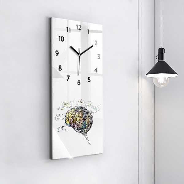 Horloge rectangulaire verticale Représentation artistique du cerveau