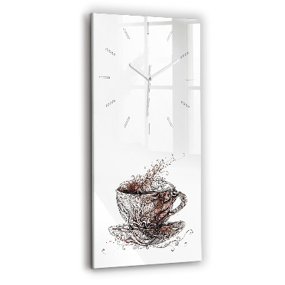 Horloge rectangulaire verticale Tasse de café