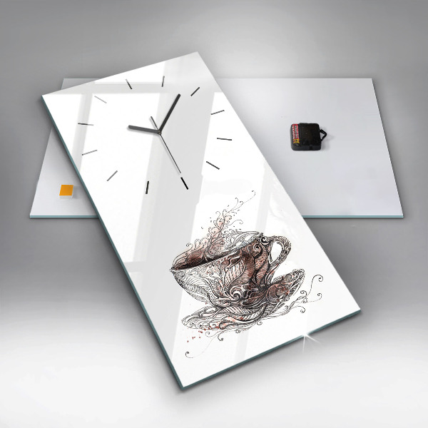 Horloge rectangulaire verticale Tasse de café