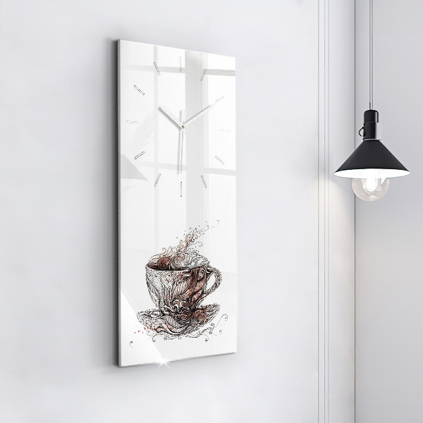 Horloge rectangulaire verticale Tasse de café