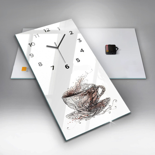 Horloge rectangulaire verticale Tasse de café