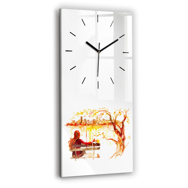 Horloge rectangulaire verticale 'Paysage d''automne'