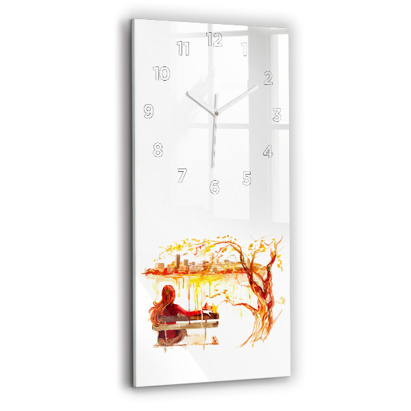 Horloge rectangulaire verticale 'Paysage d''automne'