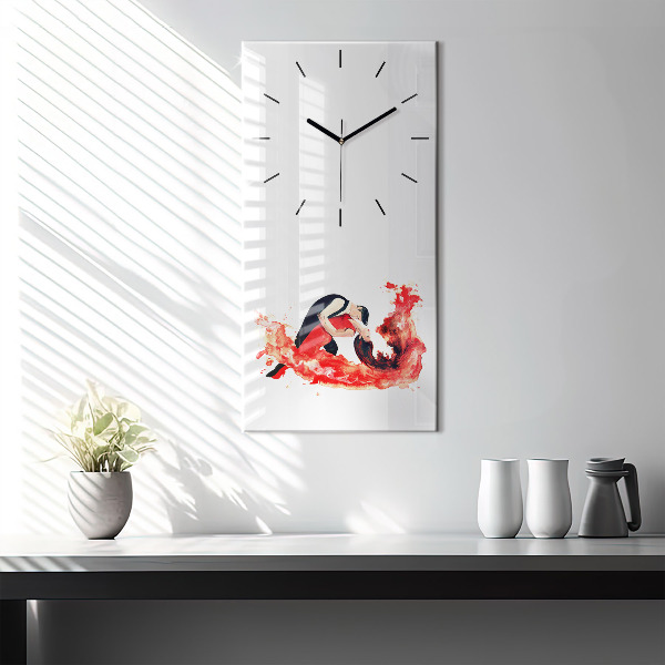 Horloge rectangulaire verticale 'Un tango sensuel plein d''émotions'