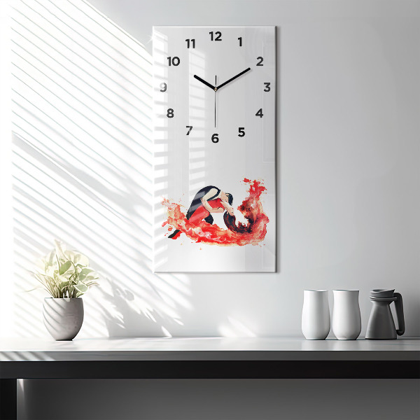 Horloge rectangulaire verticale 'Un tango sensuel plein d''émotions'
