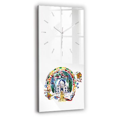 Horloge rectangulaire verticale Peinture de Bouddha dans le temple