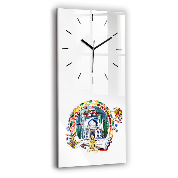 Horloge rectangulaire verticale Peinture de Bouddha dans le temple