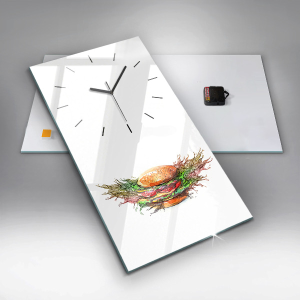 Horloge rectangulaire verticale Cheeseburger XXL