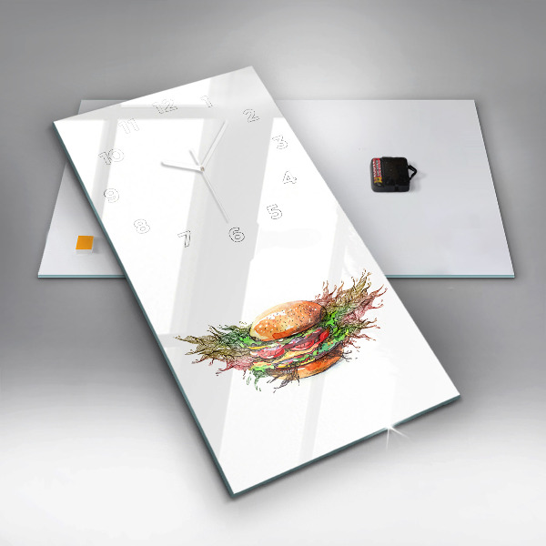 Horloge rectangulaire verticale Cheeseburger XXL