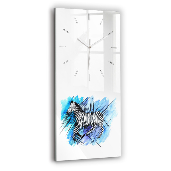 Horloge rectangulaire verticale Asymétrie du zèbre peint