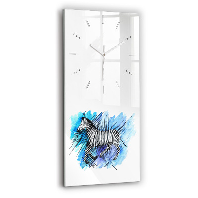 Horloge rectangulaire verticale Asymétrie du zèbre peint