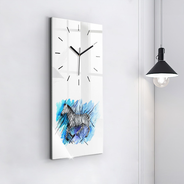 Horloge rectangulaire verticale Asymétrie du zèbre peint