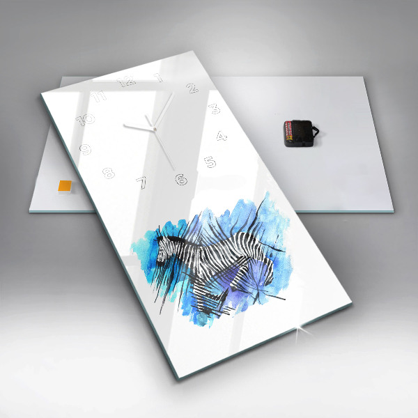 Horloge rectangulaire verticale Asymétrie du zèbre peint