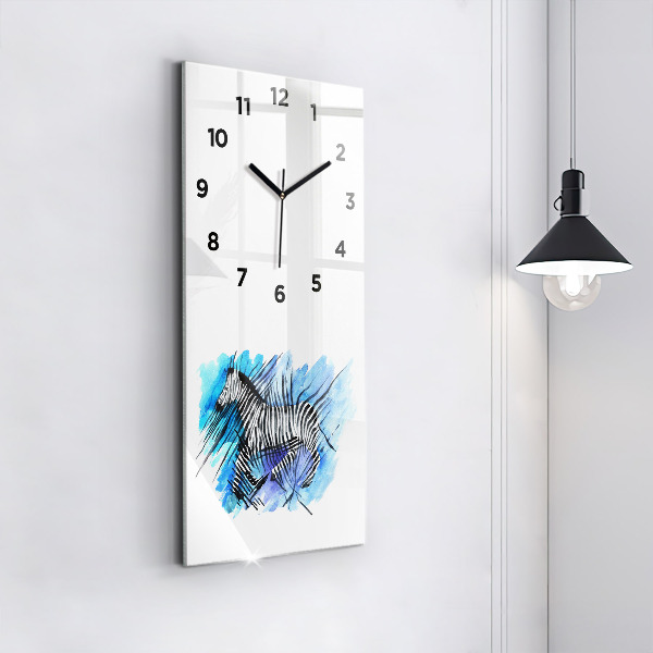Horloge rectangulaire verticale Asymétrie du zèbre peint