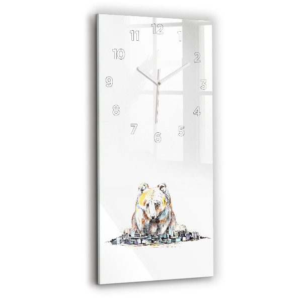 Horloge rectangulaire verticale Abstraction de la ville des ours