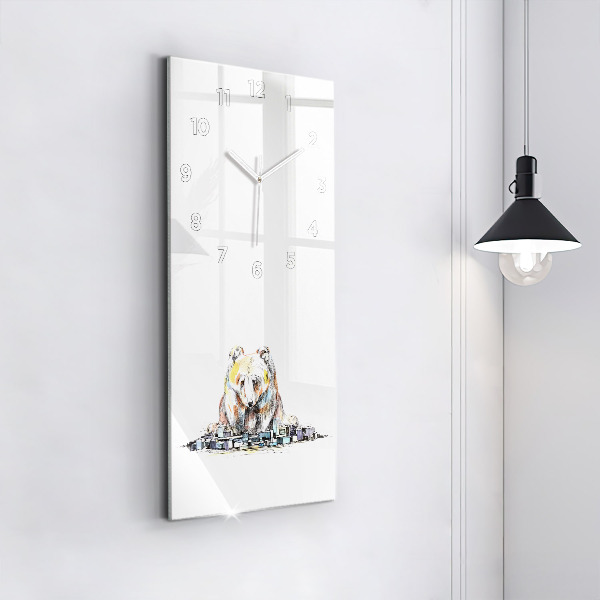 Horloge rectangulaire verticale Abstraction de la ville des ours